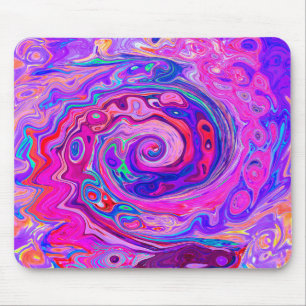 Tapis De Souris Balayage Abstrait rétro violet et orange