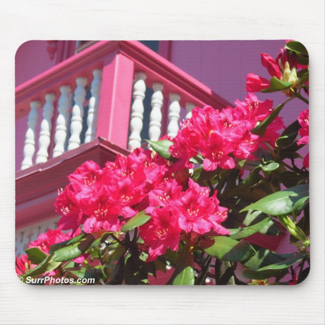 Tapis De Souris Balcon de printemps rose - Vignoble de Martha (Devant)