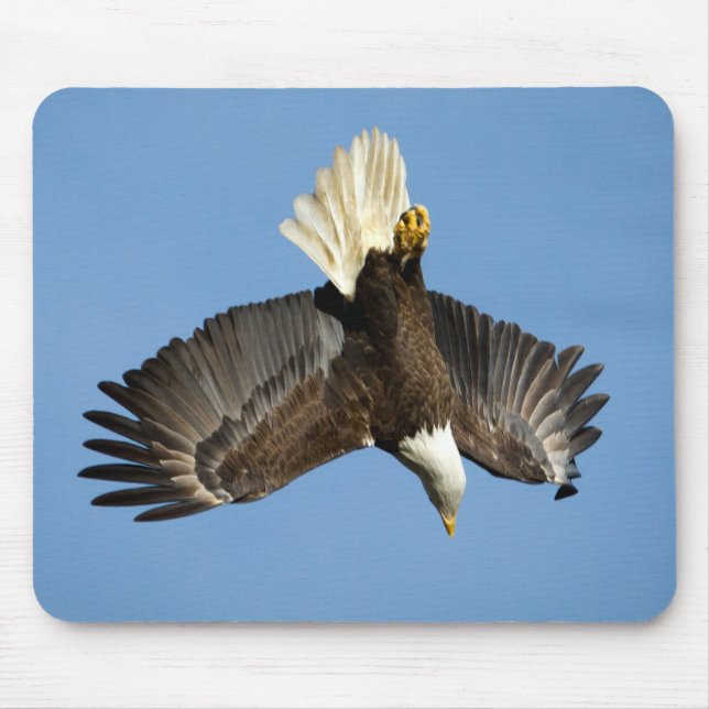 Tapis De Souris Bald Eagle plongée vers l'eau (Devant)