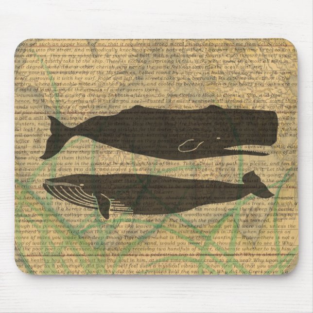 Tapis De Souris Baleine antique Vie marine (Devant)