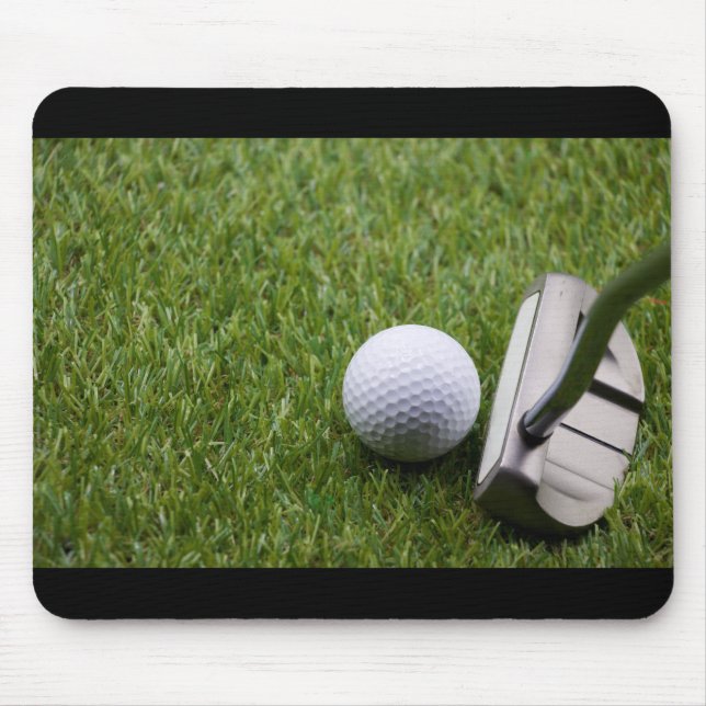 Tapis De Souris Ball de golf avec putschiste sur gazon vert (Devant)