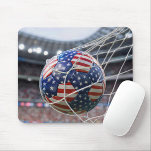 Tapis De Souris Balle de football américain dans le filet