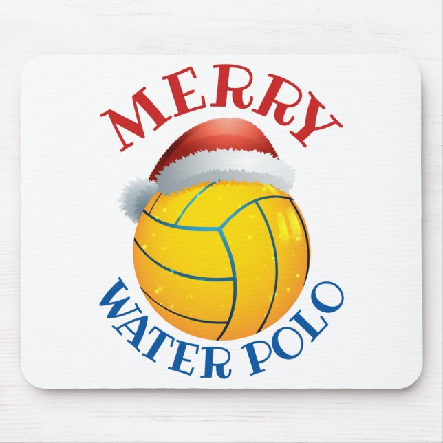 Tapis De Souris Balle de Noël Water Polo avec Santa Hat (Devant)