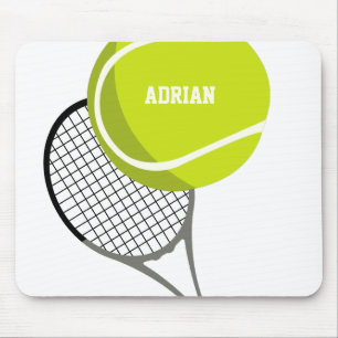 Tapis De Souris Balle de Tennis & Raquette Racquet Personnalisé