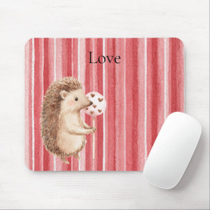 Tapis De Souris Ballon Cœurs Hérisson Rayures Rouges