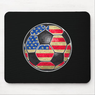Tapis De Souris Ballon de football patriotique Drapeau Usa