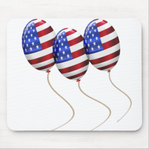 Tapis De Souris Ballons avec drapeau américain pour 4 juillet