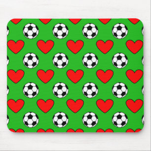 Tapis De Souris Ballons De Football Et Coeurs Rouges Dessin