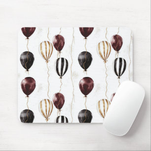 Tapis De Souris Ballons Rouge Bourgogne Noir Or Blanc