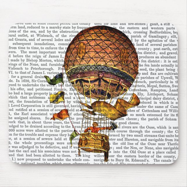 Tapis De Souris Ballotte à air chaud avec drapeaux (Devant)