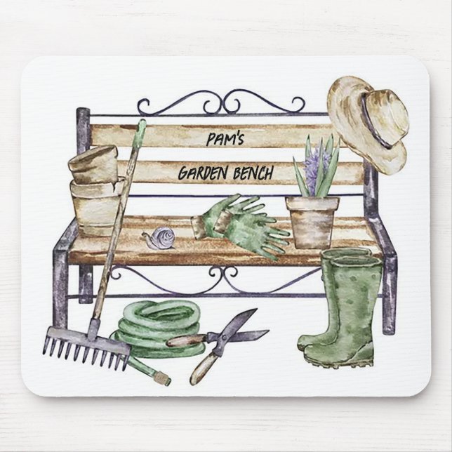 Tapis De Souris Banc de jardin personnalisé (Devant)