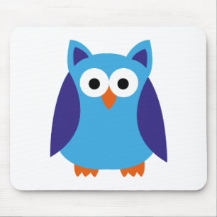 Tapis De Souris Bande dessinée bleue de hibou