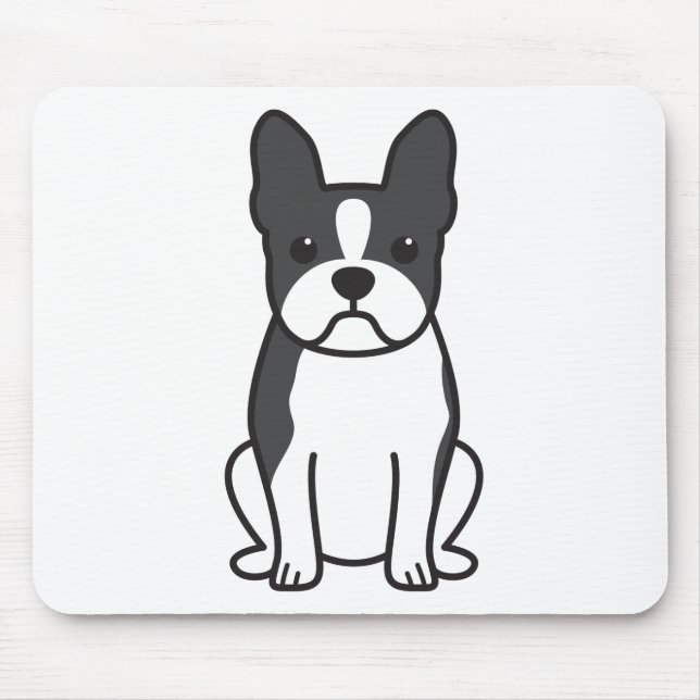 Tapis De Souris Bande dessinée de chien de Boston Terrier (Devant)