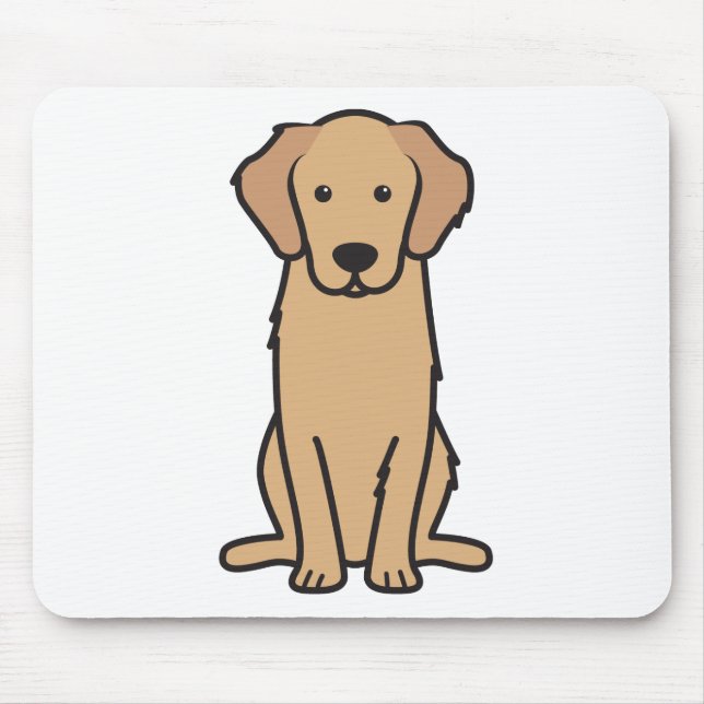 Tapis De Souris Bande dessinée de chien de golden retriever (Devant)