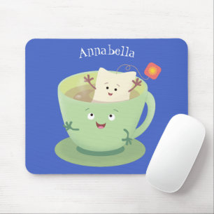 Tapis De Souris Bande dessinée de la tasse de thé mignonne humour