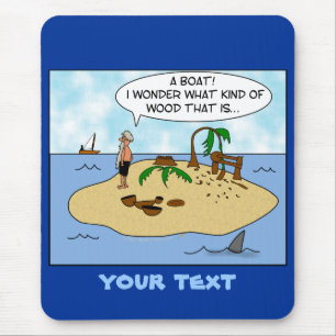 Tapis De Souris Bande dessinée drôle Woodturner sur l'île
