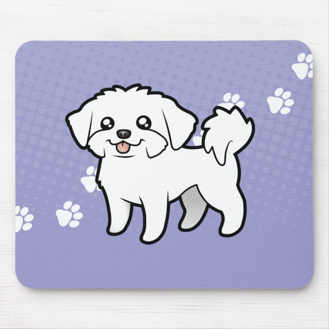 Tapis De Souris Bande dessinée maltaise (chiot coupé) (Devant)