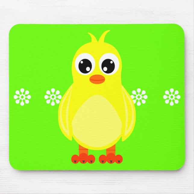 Tapis De Souris Bande dessinée mignonne de poussin de bébé (Devant)