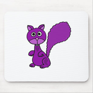 Tapis De Souris Bande dessinée pourpre drôle d'écureuil