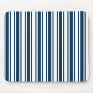 Tapis De Souris Bandes de bonbons bleu et blanc marine