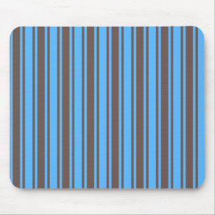 Tapis De Souris Bandes de bonbons Brown et bleues