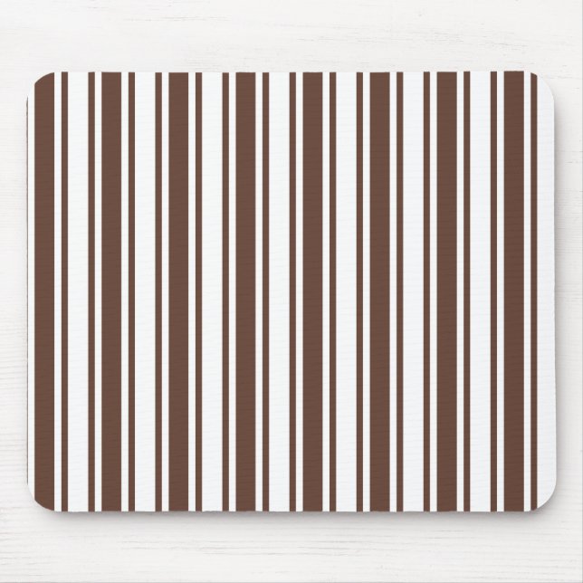 Tapis De Souris Bandes de bonbons brun et blanc chocolat (Devant)