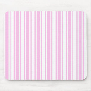 Tapis De Souris Bandes de bonbons rose clair et blanc