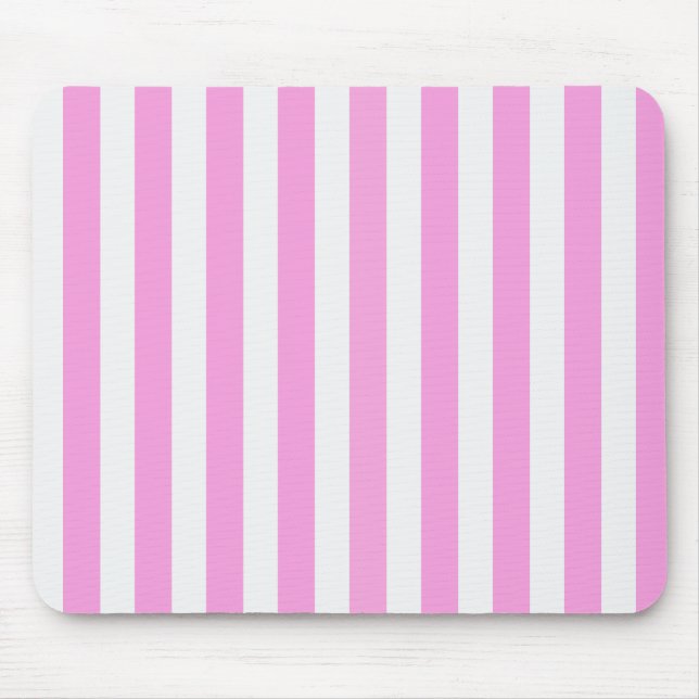Tapis De Souris Bandes de bonbons roses et blanches (Devant)