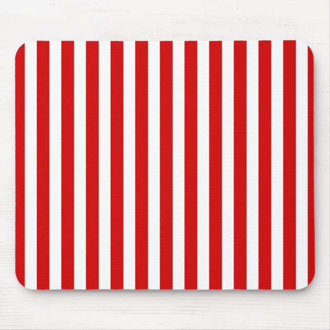 Tapis De Souris Bandes de bonbons rouges et blancs (Devant)