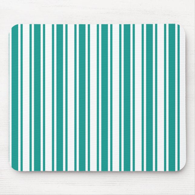 Tapis De Souris Bandes de bonbons turquoises et blanches (Devant)