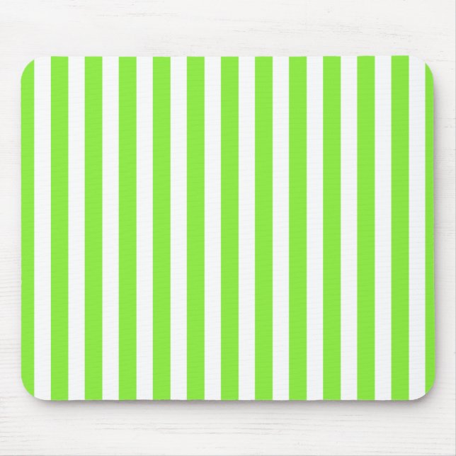 Tapis De Souris Bandes de bonbons vert et blanc de chaux (Devant)