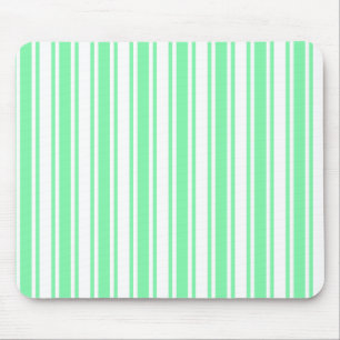 Tapis De Souris Bandes de bonbons vert et blanc pastel