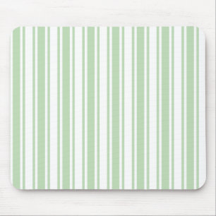 Tapis De Souris Bandes de bonbons vert pâle et blanc