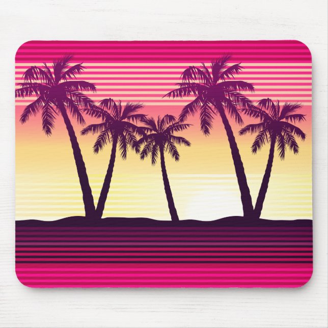 Tapis De Souris Bandes de couchers de soleil tropicaux (Devant)