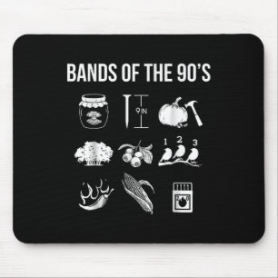 Tapis De Souris Bandes De Musique Populaire Rétro Des Années 90 Ro