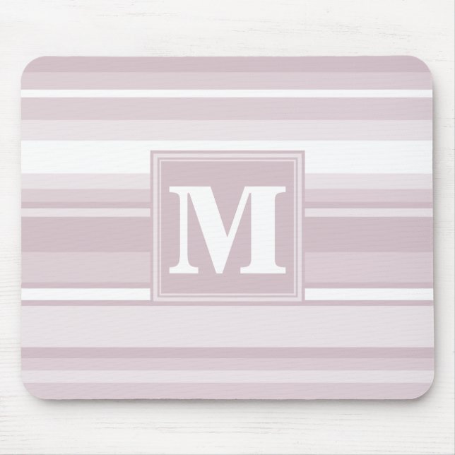 Tapis De Souris Bandes de quartz roses monogrammes (Devant)