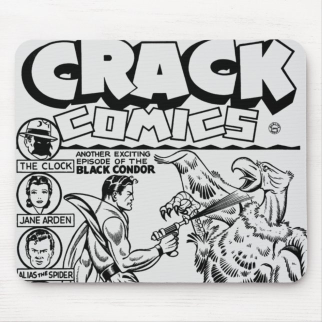 Tapis De Souris Bandes dessinées crack classique des années 1940 M (Devant)