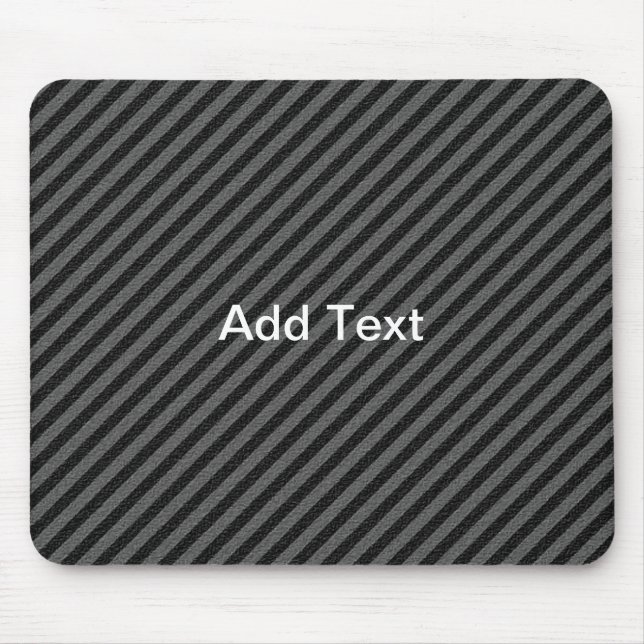Tapis De Souris Bandes diagonales minces en noir et gris (Devant)