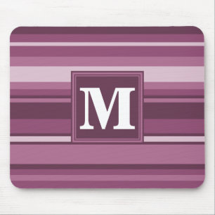 Tapis De Souris Bandes mauve monogrammes
