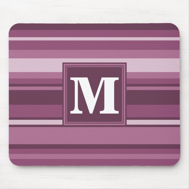 Tapis De Souris Bandes mauve monogrammes (Devant)
