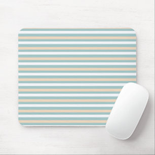 Tapis De Souris Bandes pastel bleues, blanches et bleues