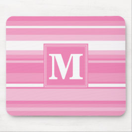 Tapis De Souris Bandes rose monogramme