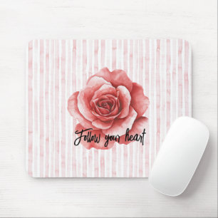 Tapis De Souris Bandes roses rouges