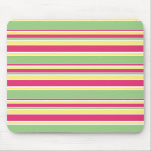 Tapis De Souris Bandes roses, vertes et jaunes