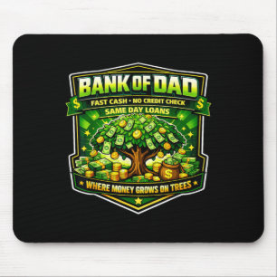 Tapis De Souris Banque Drôle de Papa Crédit Cash Rapide Vérificati