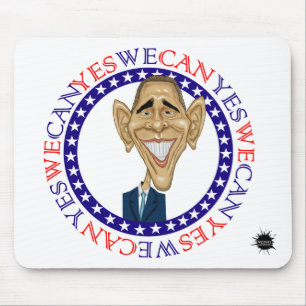 Tapis De Souris Barack Obama oui nous pouvons - rouge et bleu