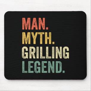 Tapis De Souris Barbecue grill drôle homme mythe grill légende pèr