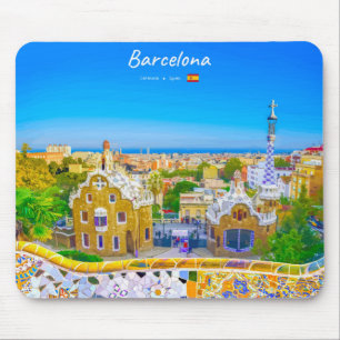 Tapis De Souris Barcelone, Espagne - Parc Guell Mosaïque Gaudi