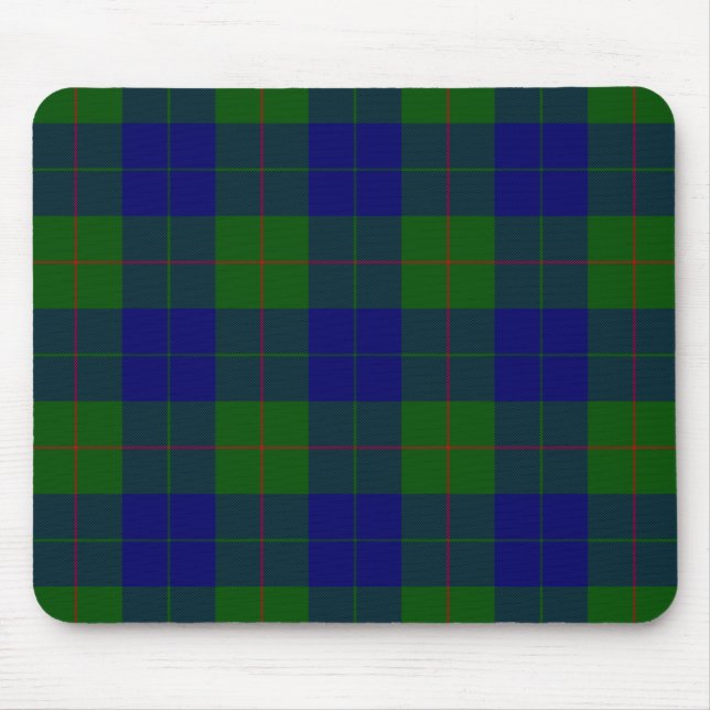 Tapis De Souris Barclay tartan bleu vert plaid (Devant)