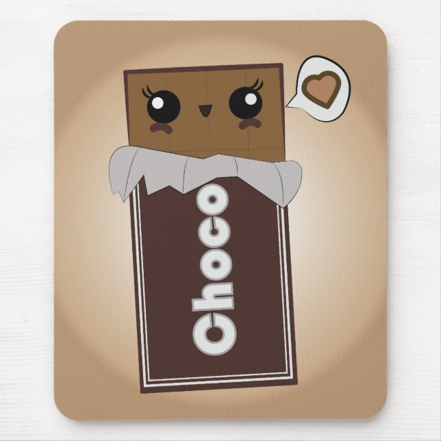 Tapis De Souris Barre de chocolat mignonne (Devant)